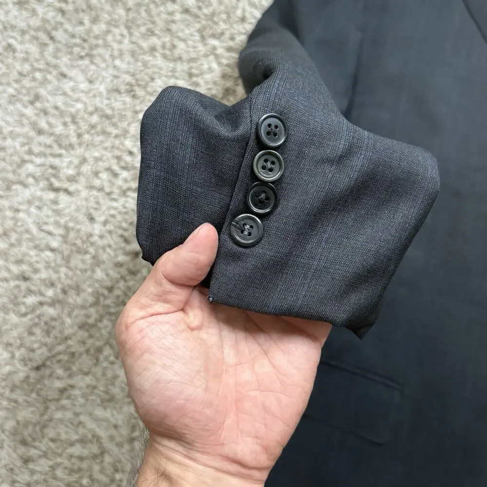 Canali Made In Italy Grey Suit And Pants 2 Button 100% Wool Size 42R Size 36W